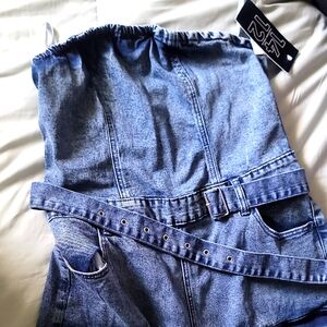 Women's Blue Denim Jump suit Jeans